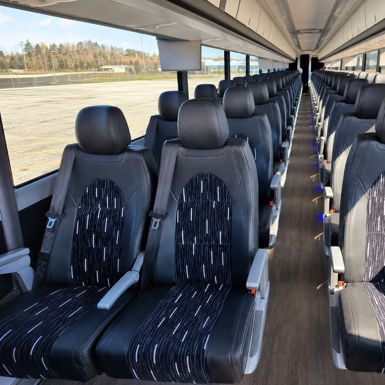 irvine charter bus rental interior