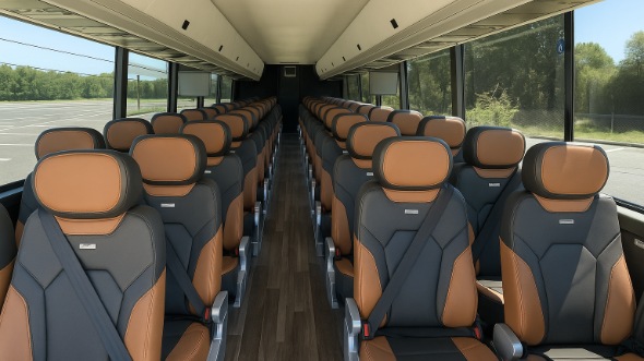 irvine 55 passenger charter bus inside