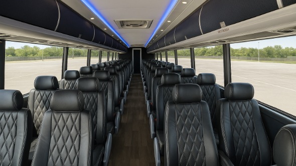 irvine 56 passenger charter bus inside
