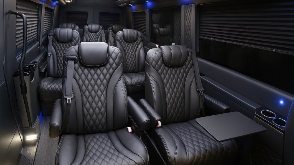 irvine sprinter van with driver inside