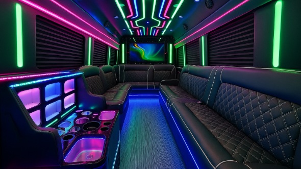 party bus rental interior irvine